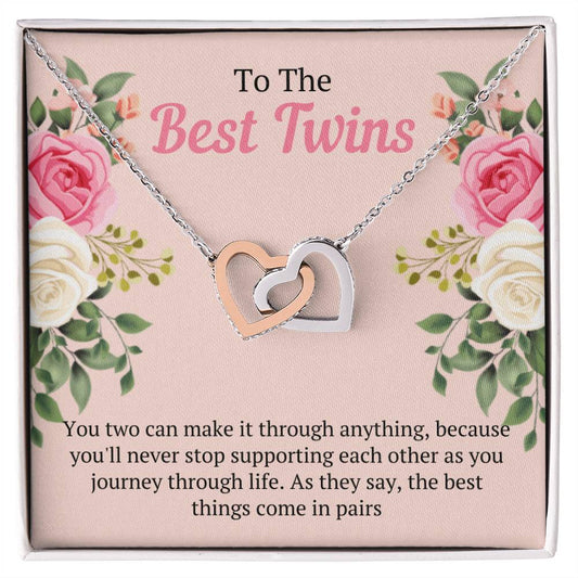 Best Birthday Gift For Twin Sisters Interlocking Hearts Necklace