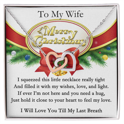 To My Wife Interlocking Hearts Necklace