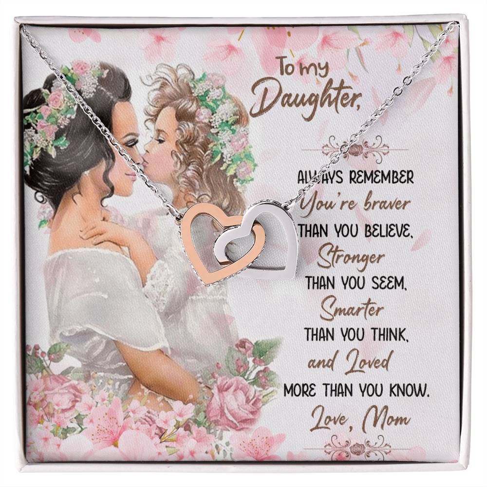 Gift For Daughter From Mom Interlocking Hearts Necklace