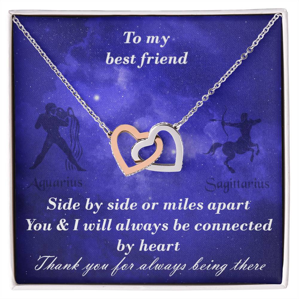 Aquarius To Sagittarius Best Friend Interlocked Hearts Necklace Interlocking Hearts Necklace