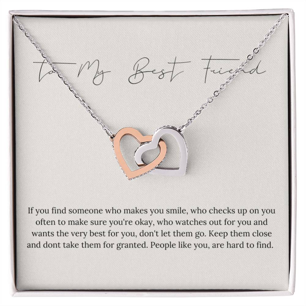 Best Friend Necklace Interlocking Hearts Necklace