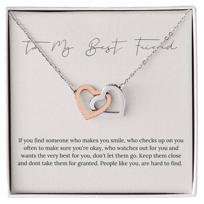 Best Friend Necklace Interlocking Hearts Necklace