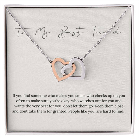 Best Friend Necklace Interlocking Hearts Necklace