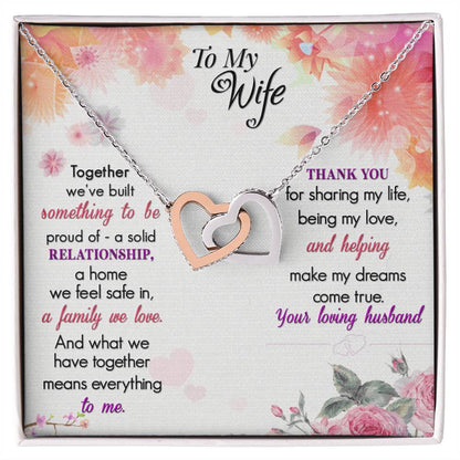 To My Wife Interlocking Hearts Necklace
