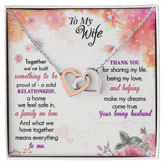 To My Wife Interlocking Hearts Necklace