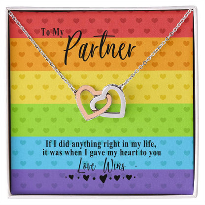 03 Love Wins Necklace Interlocking Hearts Necklace
