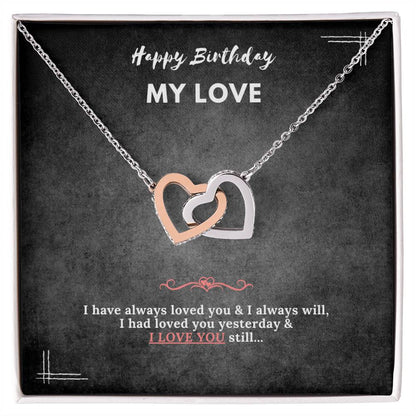 Birthday Necklace Interlocking Hearts Necklace