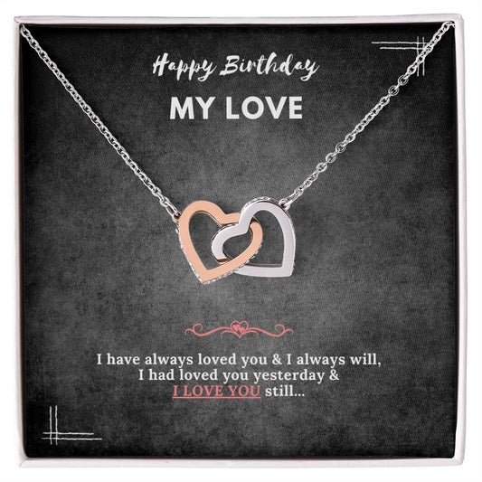 Birthday Necklace Interlocking Hearts Necklace