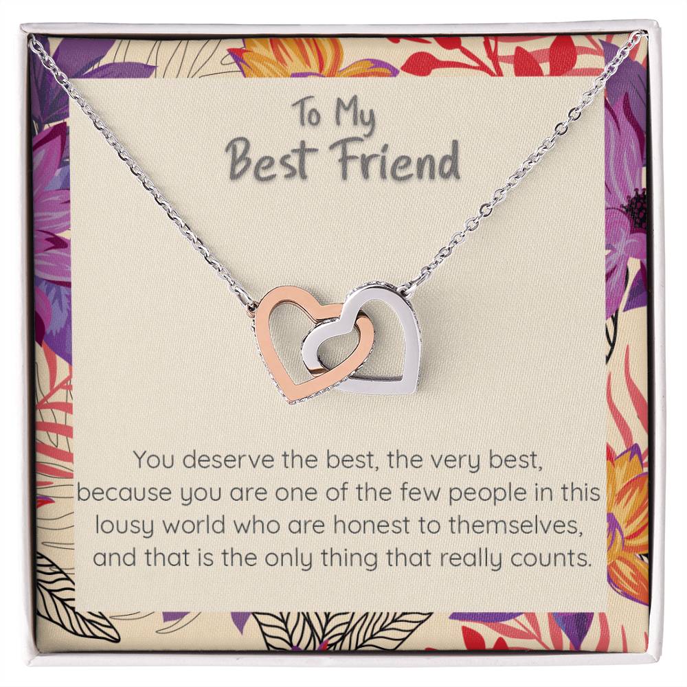 Best Friend Frida Kahlo Quote Inspirational Cz Necklace Interlocking Hearts Necklace