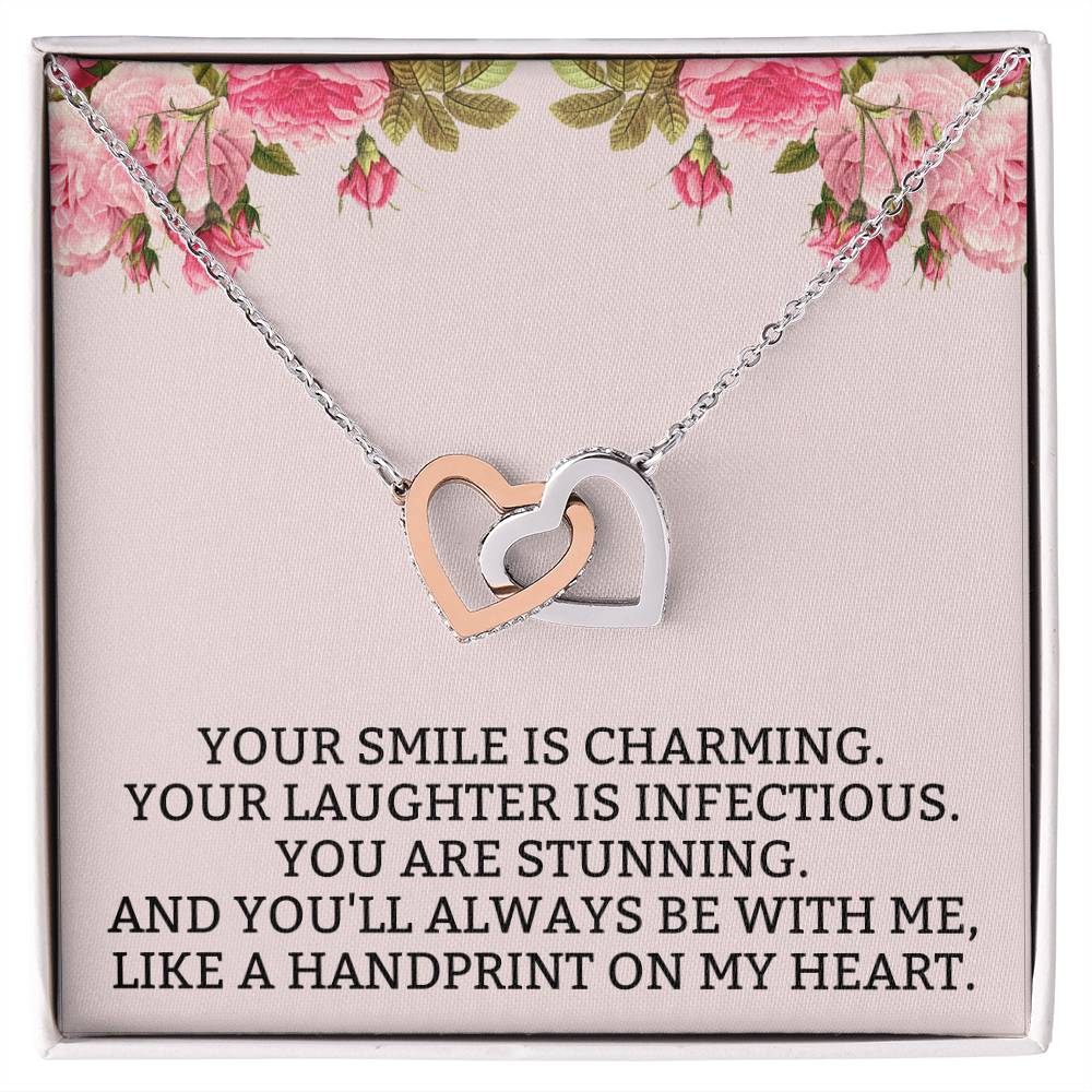 You Will Always Be With Me Interlocking Hearts Necklace