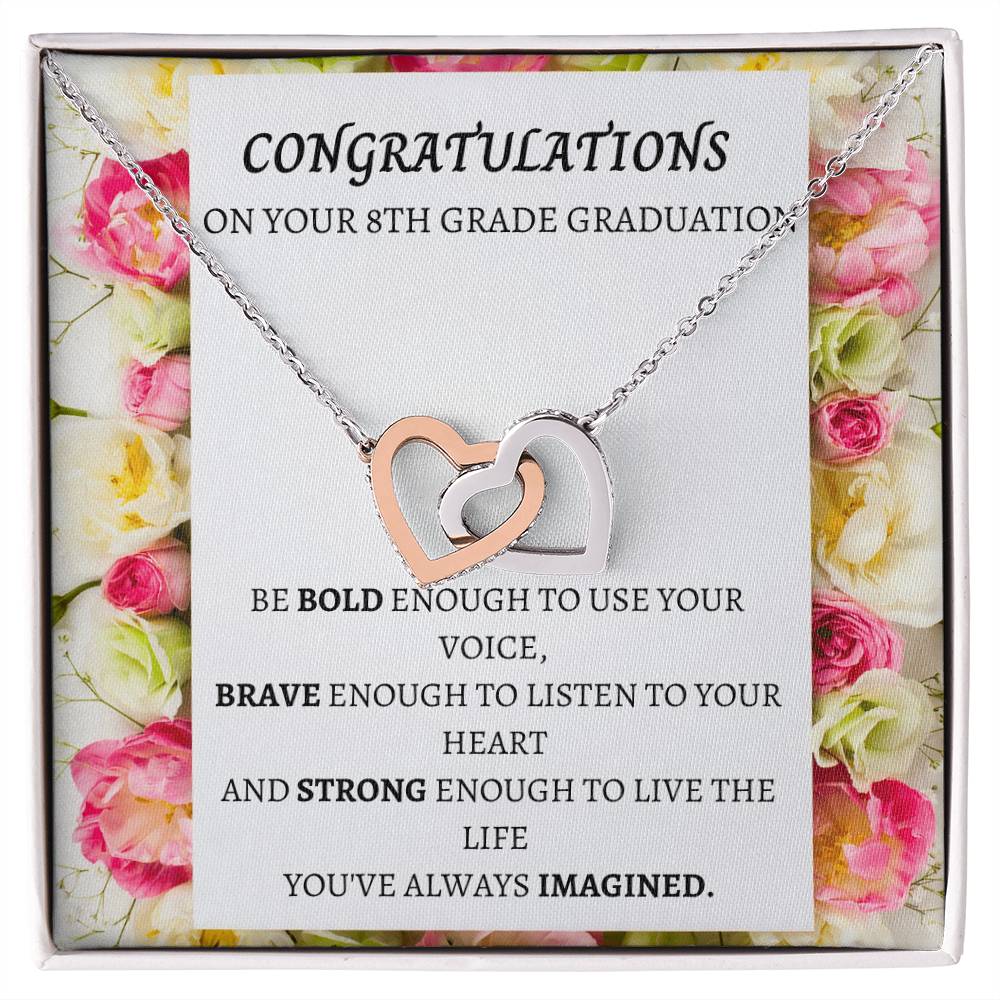 8Th Grade Graduation Interlocking Necklace Interlocking Hearts Necklace