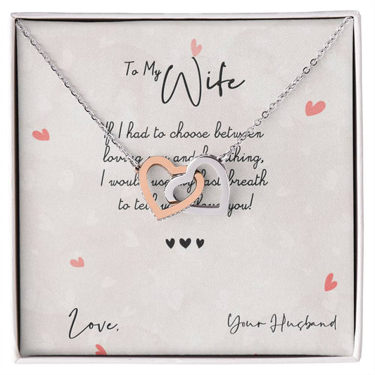 To My Wife Necklace From Husband Interlocking Hearts Necklace