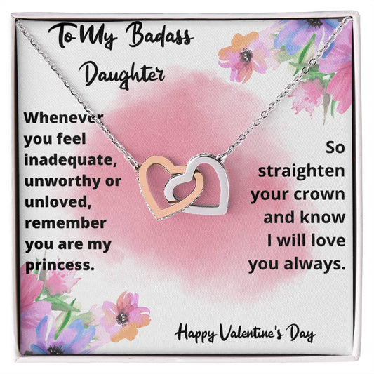 Valentine'S Day Necklace Gift For Daughter Interlocking Hearts Necklace