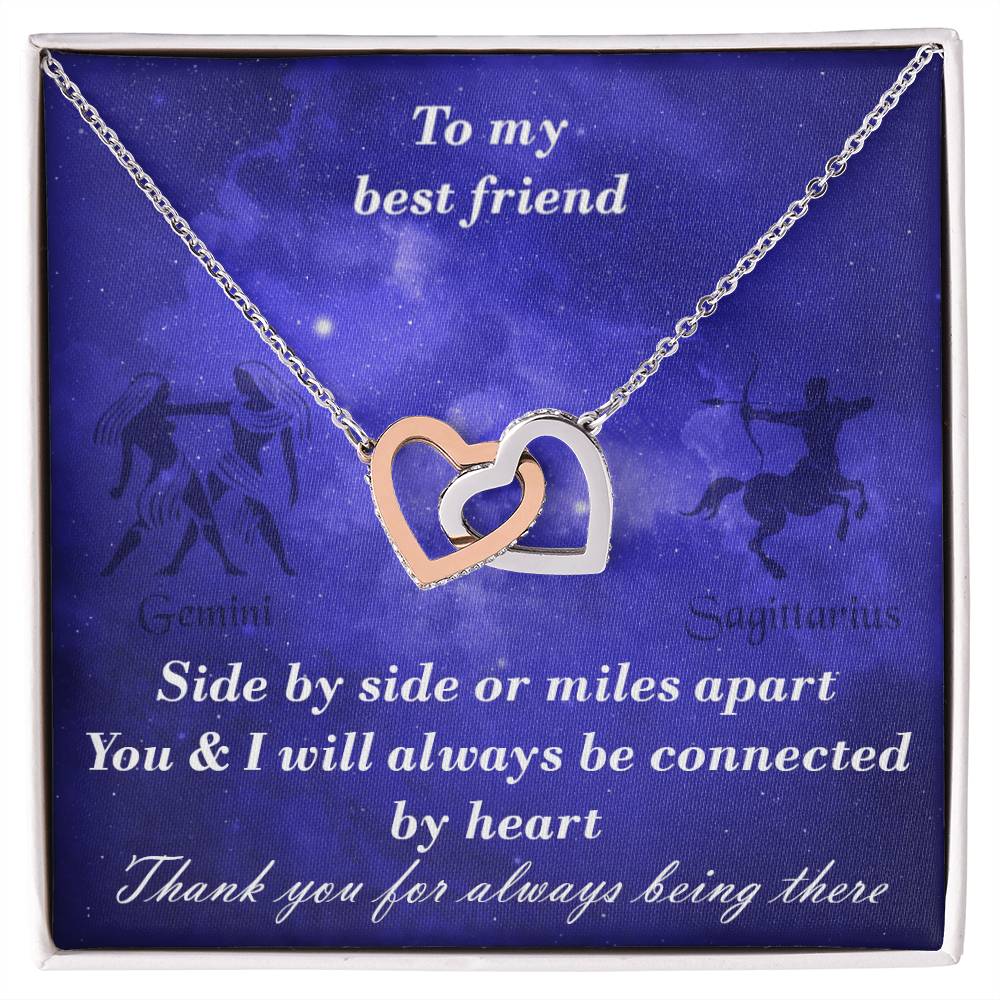 Gemini To Sagittarius Best Friend Interlocked Hearts Necklace Interlocking Hearts Necklace