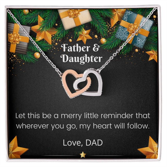 Father And Daughter Linked Hearts Interlocking Hearts Necklace