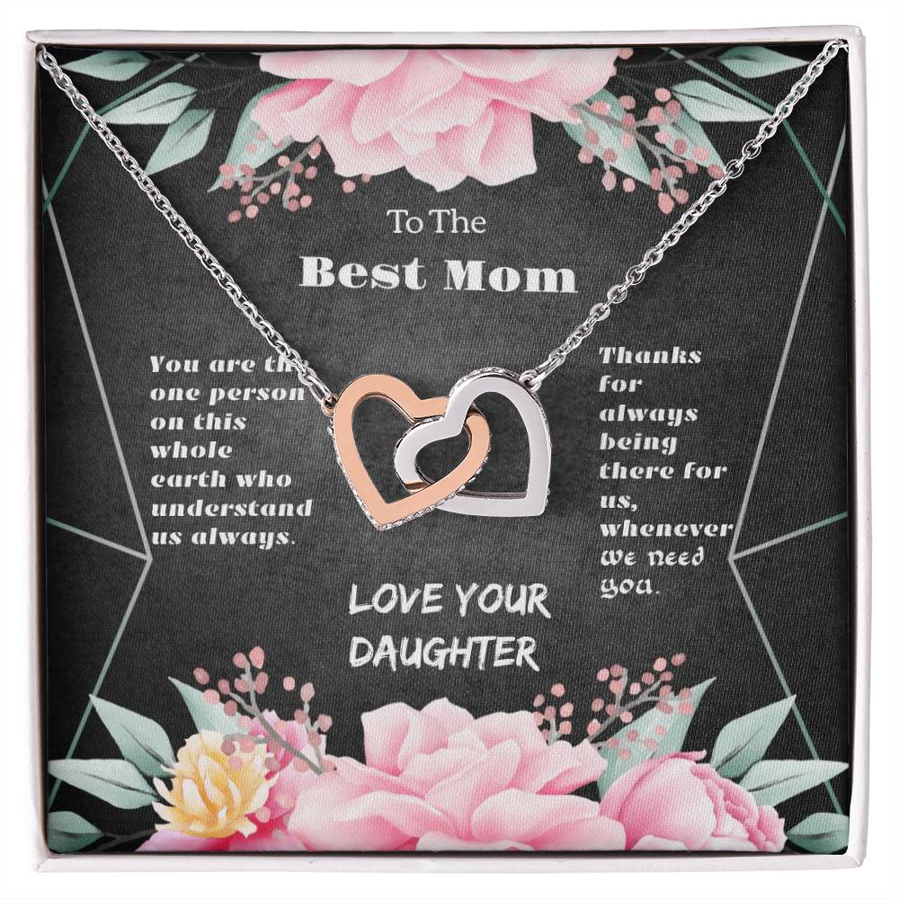 To The Best Mom Interlocking Hearts Necklace