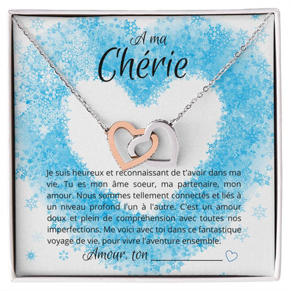 A Ma Chérie - Beautiful Winter Necklace Interlocking Hearts Necklace