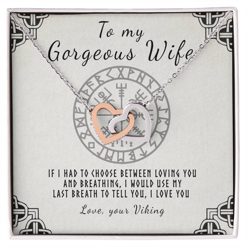 To My Wife Interlocking Hearts Necklace