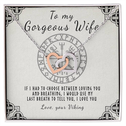 To My Wife Interlocking Hearts Necklace