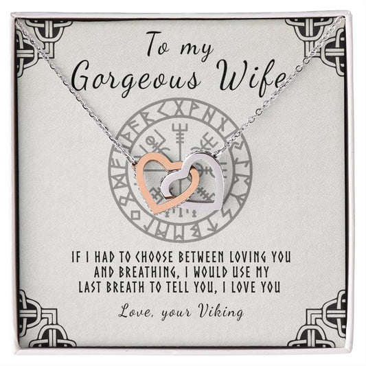 To My Wife Interlocking Hearts Necklace
