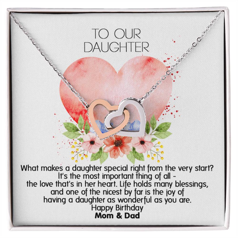 Unique Gift For Your Daughter'S Birthday - Interlocked Heart Necklace Interlocking Hearts Necklace