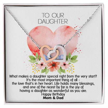 Unique Gift For Your Daughter'S Birthday - Interlocked Heart Necklace Interlocking Hearts Necklace