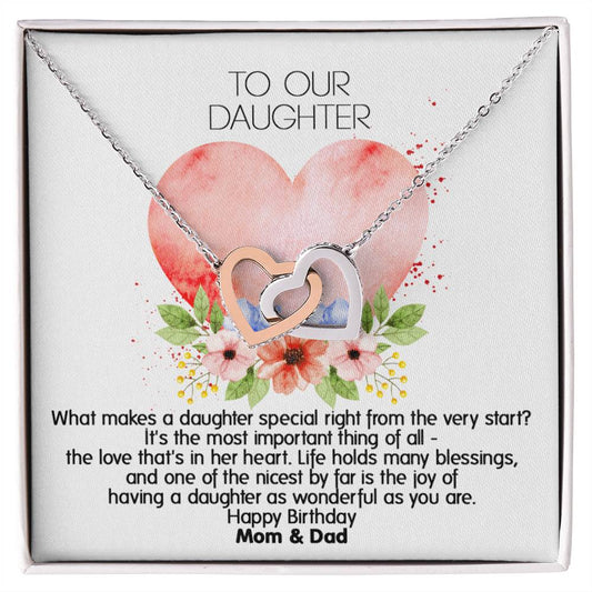 Unique Gift For Your Daughter'S Birthday - Interlocked Heart Necklace Interlocking Hearts Necklace