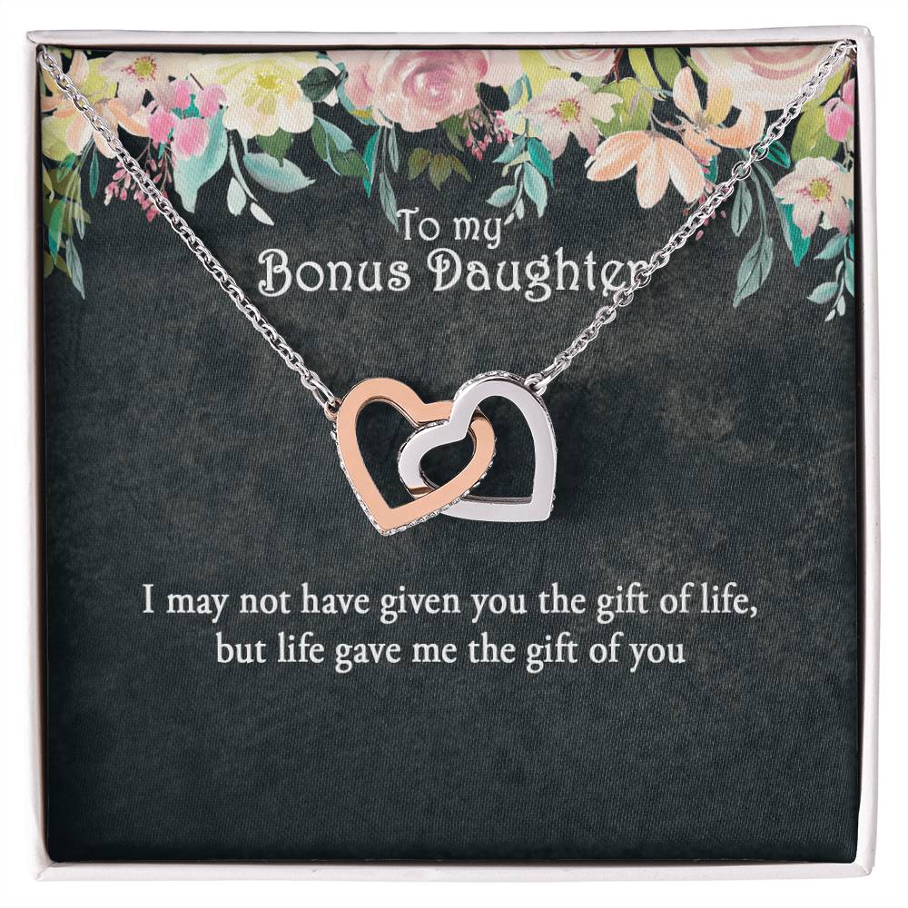 Bonus Daughter Gift Step Daughter Gift Stepdaughter Necklace Daughter Jewelry Step Daughter Birthday Interlocking Hearts Necklace