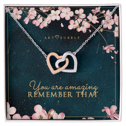 Empowering Gift Necklace For Women Interlocking Hearts Necklace