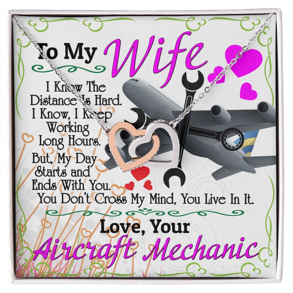 Aircraft Mechanic'S Wife - Interlocking Heart Necklace Interlocking Hearts Necklace