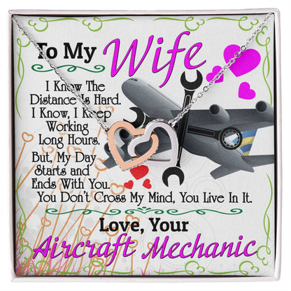 Aircraft Mechanic'S Wife - Interlocking Heart Necklace Interlocking Hearts Necklace