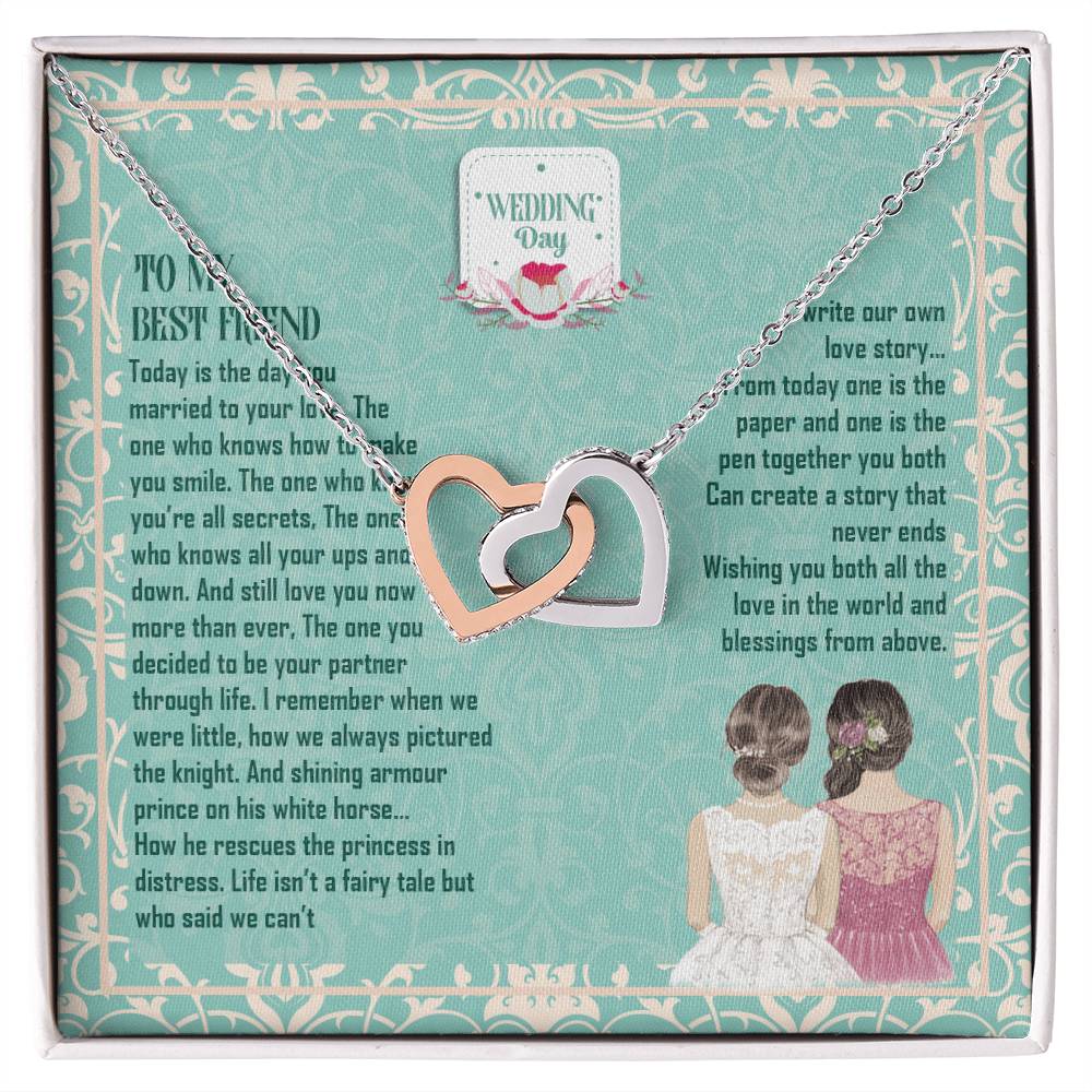 Wedding Gift - To My Best Friend Interlocking Hearts Necklace