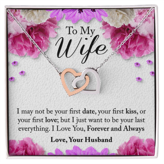 To My Wife Interlocking Hearts Necklace