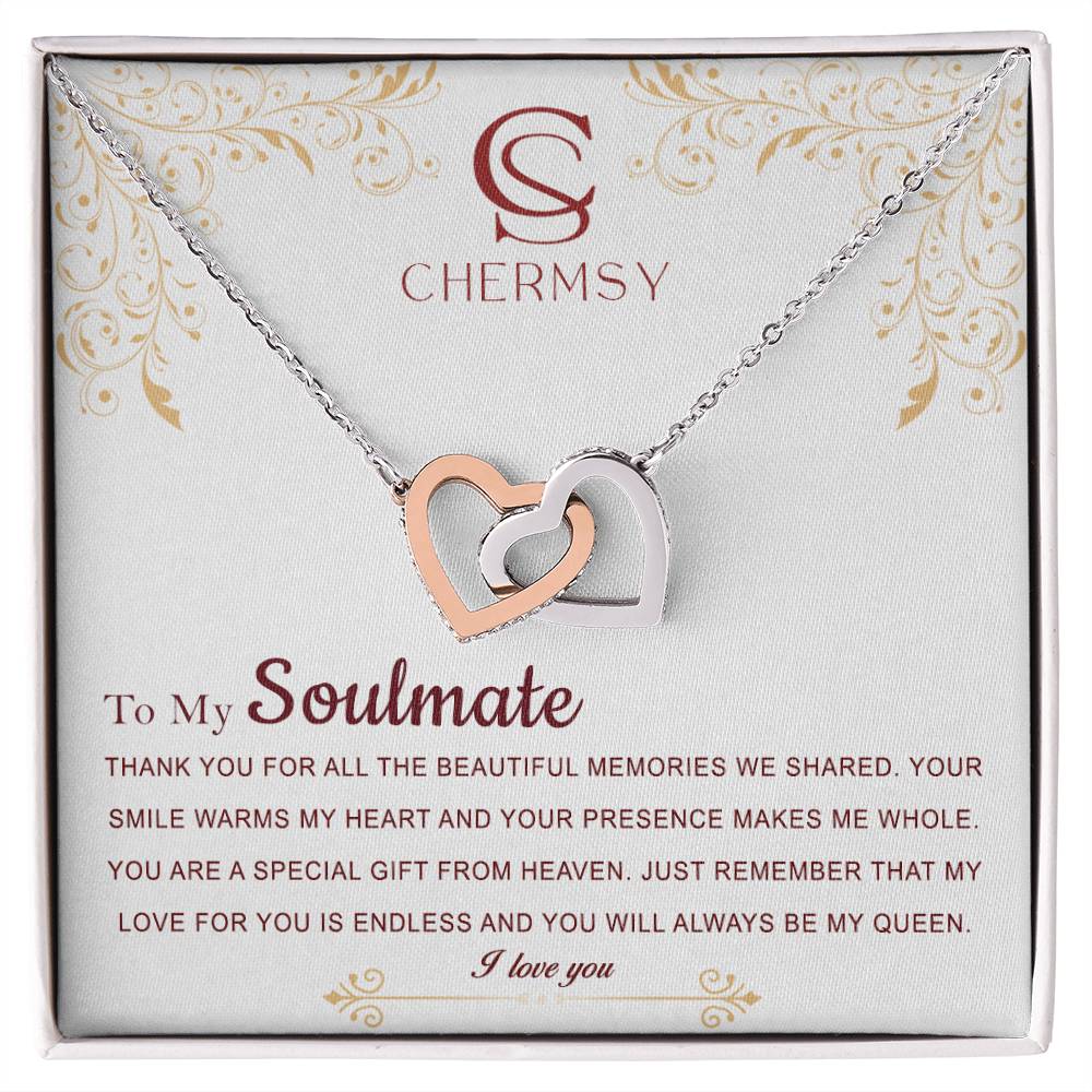 To Soul Mate Interlocking Hearts Necklace