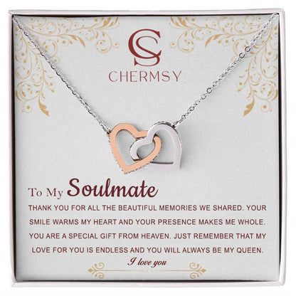 To Soul Mate Interlocking Hearts Necklace