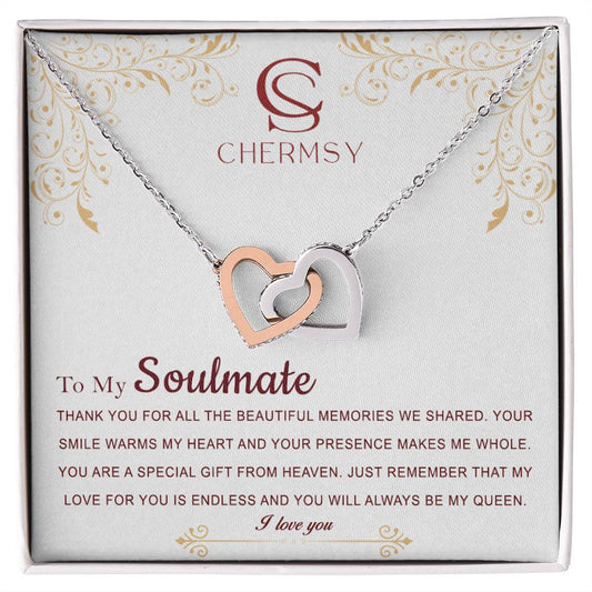 To Soul Mate Interlocking Hearts Necklace