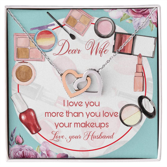Dear Wife Interlocking Hearts Necklace Message Card