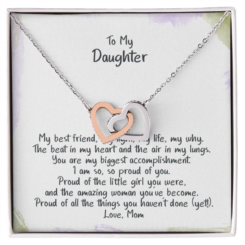 Daughter My Why - Hearts Necklace Interlocking Hearts Necklace