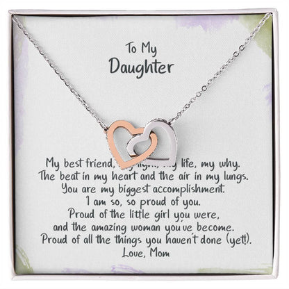 Daughter My Why - Hearts Necklace Interlocking Hearts Necklace