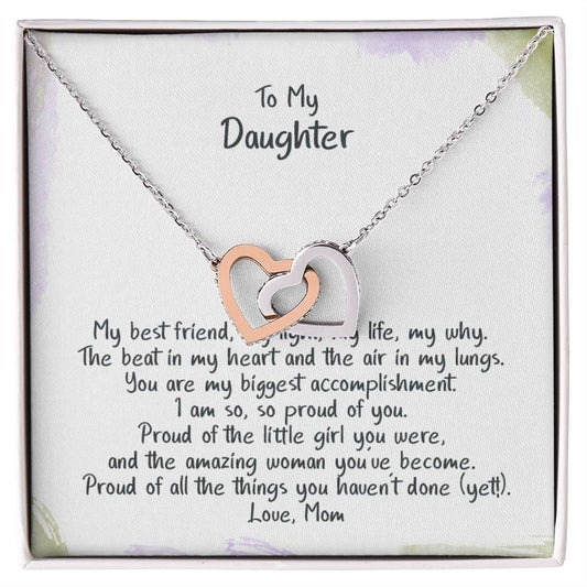 Daughter My Why - Hearts Necklace Interlocking Hearts Necklace