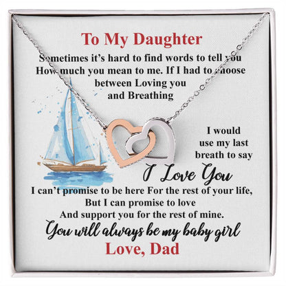 Gift For Daughter - Interlocking Heart Necklace Interlocking Hearts Necklace