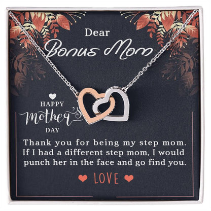 Bonus Mom Interlocking Hearts Necklace