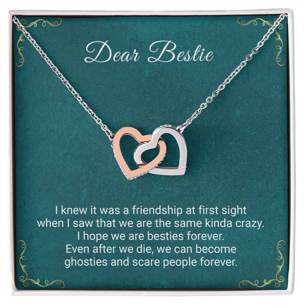 Dear Bestie - I Hope We'Re Besties Forever - Necklace Interlocking Hearts Necklace