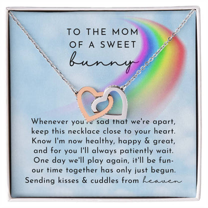 Bunny Memorial Interlocking Hearts Necklace Day Rainbow Remembrance