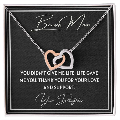 Bonus Mom 2 Interlocking Hearts Necklace