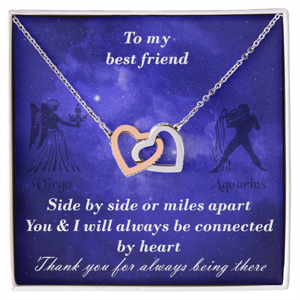 Virgo To Aquarius Best Friend Interlocked Hearts Necklace Interlocking Hearts Necklace