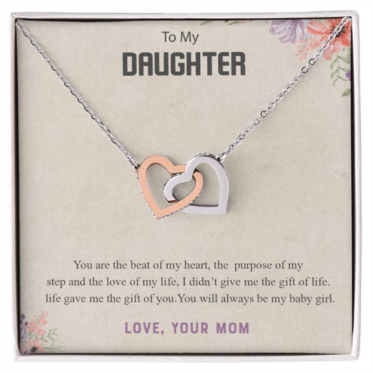 Gift For Daughter From Mom Daughter Mother Necklace Daughter Gift From Mom To My Daughter Daughters Birthday Unique Grown Up Daughter Interlocking Hearts Necklace
