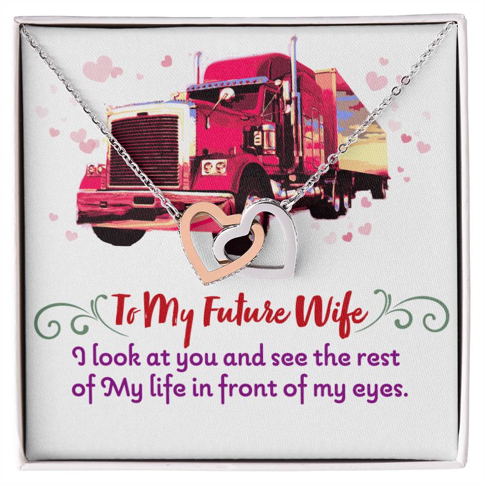 Trucker'S Future Wife - Interlocking Heart Necklace Interlocking Hearts Necklace