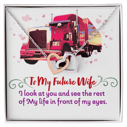 Trucker'S Future Wife - Interlocking Heart Necklace Interlocking Hearts Necklace