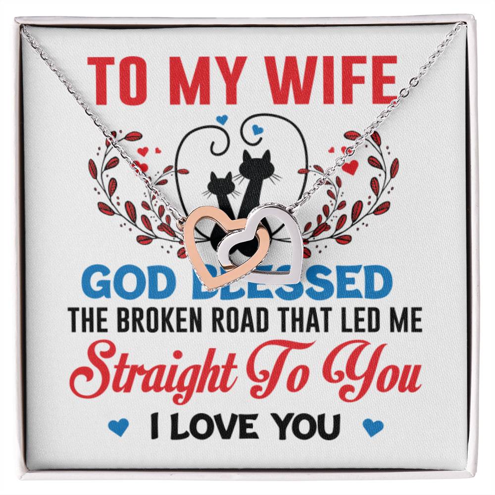 To My Wife Interlocking Hearts Necklace